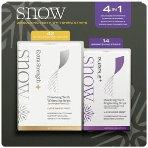 NIB SNOW Dissolving Teeth Whitening Strips Extra Strength/Brightening Treatment